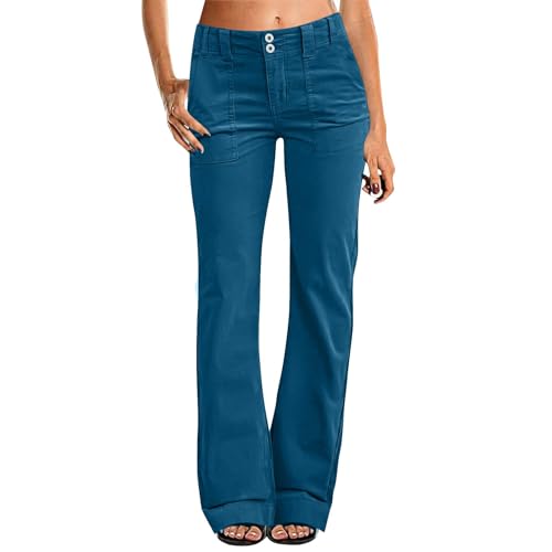 VLOYSR Damen Weites Bein Kleid Schlaghose für Frauen Doppelknopf Mid Waist Cordhose Frühling Jeans Trendy VLOYSR Damen Weites Bein Kleid Schlaghose für Frauen Doppelknopf Mid Waist Cordhose Frühling Jeans Trendy von VLOYSR
