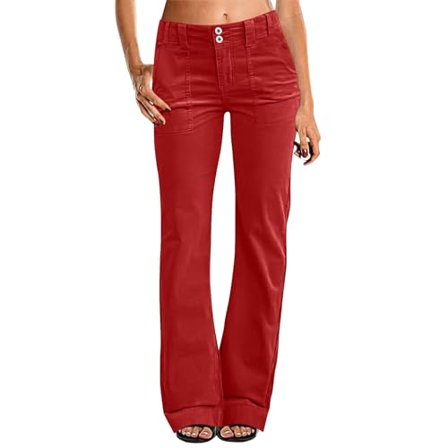 VLOYSR Damen Weites Bein Kleid Schlaghose für Frauen Doppelknopf Mid Waist Cordhose Frühling Jeans Trendy VLOYSR Damen Weites Bein Kleid Schlaghose für Frauen Doppelknopf Mid Waist Cordhose Frühling Jeans Trendy von VLOYSR