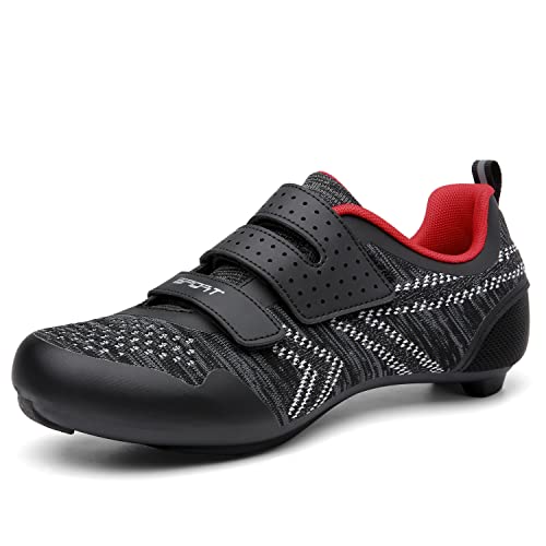 VNANV Fahrradschuhe Herren Damen Rennradschuhe MTB Schuhe Herren Damen rennradschuhe Herren rennrad Fahrradschuhe Look SPD SPD-SL Delta Lock Pedal Reitschuhe Schuhen (Schwarz10,38) von VNANV