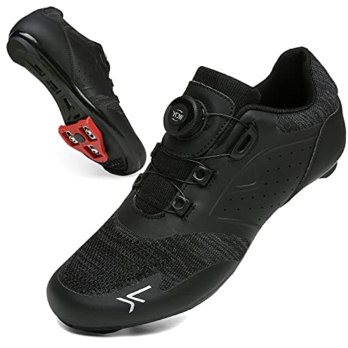 VNANV Fahrradschuhe Herren Damen Rennradschuhe MTB Schuhe Herren Damen rennradschuhe Herren rennrad Fahrradschuhe Look SPD SPD-SL Delta Lock Pedal Reitschuhe Spinning Schuhen(38,Schwarz) von VNANV