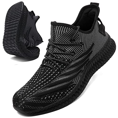 VNANV Herren Laufen Gehen Tennis Trainer Casual Fitnessstudio Athletische Fitness Sport Schuhe - Mode Turnschuhe- Leichtgewicht-Komfortable（Schwarz 42） von VNANV