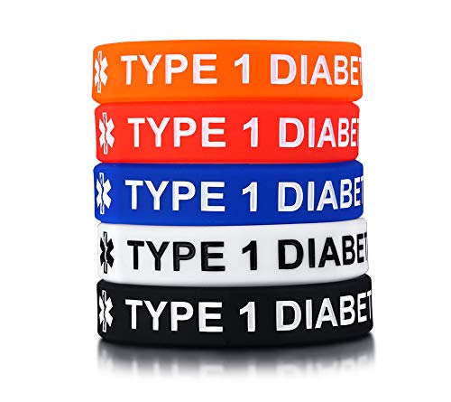 VNOX Silikonkautschuk-Medizinbänder TYP 1 Diabetes Gummi-Armbänder für Kinder Kinder von VNOX