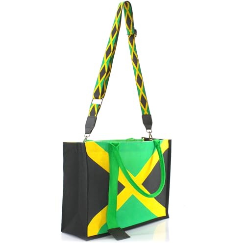 VOARYISA Damen Canvas Tote Bag Wasserdicht Band Strand Tasche Jamaican Reggae Party Bag, Schultergürtel-ja, Einheitsgröße von VOARYISA