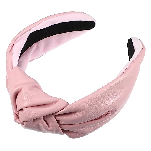 VOCOSTE Geknotet PU Leder Haarbänder, für Frauen, Rosa, 2.78''x1.73'' von VOCOSTE