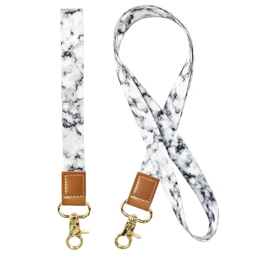 VOGVOR Lanyard-Armband, bedruckte Lanyards für den Hals, Leder-Lanyards, Schlüsselband mit Metallschnalle, Umhängeband für Ausweis, Ausweishalter, Autoschlüssel, Telefon, Passkarte… von VOGVOR