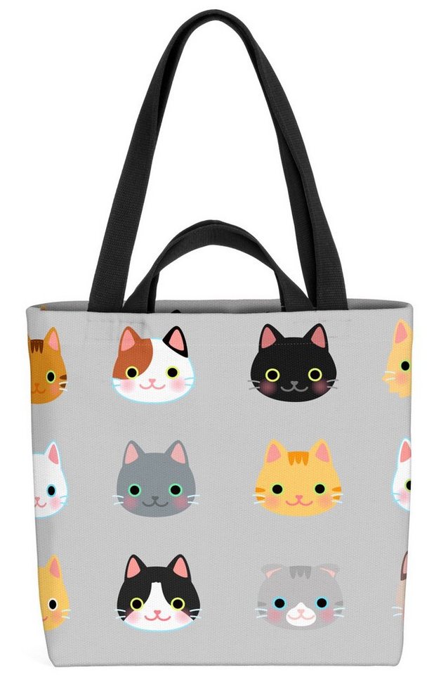 VOID Henkeltasche (1-tlg), Anime Katzen grau Katze Japan Kitty Haustier Spielzeug Kinder Kitty von VOID