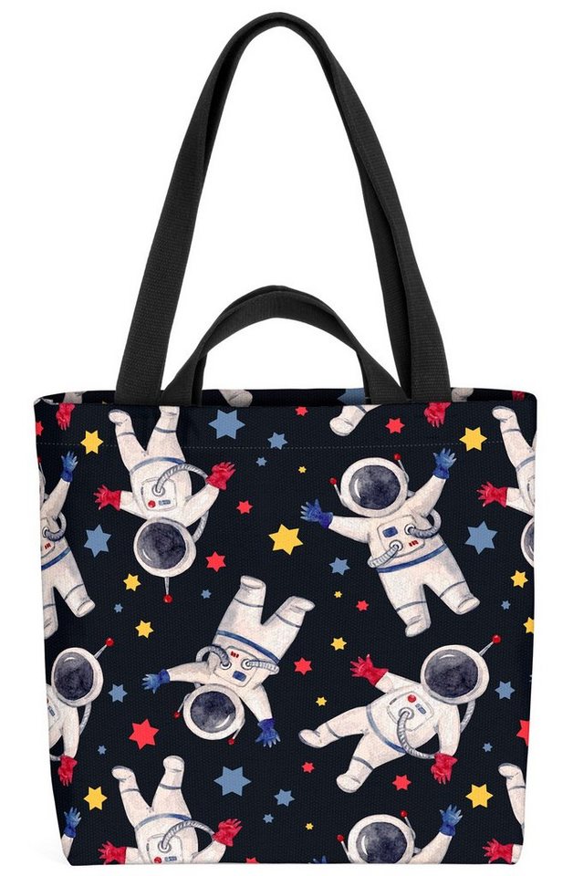 VOID Henkeltasche (1-tlg), Astronaut Sterne Bunt Rakete Kinder Weltall Kinderzimmer Spielzeug al von VOID