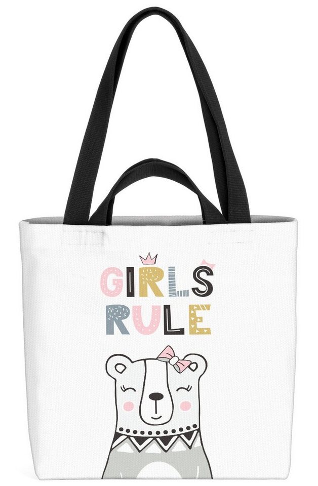 VOID Henkeltasche (1-tlg), Girls Rule Bärchen Bär Tiere Kinder Kinderzimmer Skandinavien Haustie von VOID