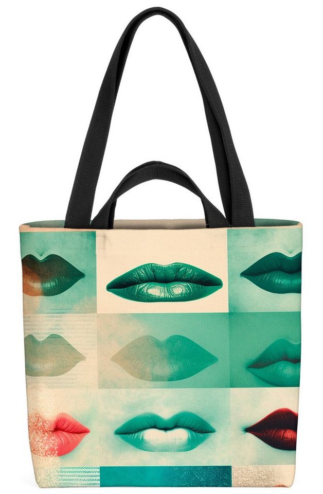VOID Henkeltasche (1-tlg), Lippen Lippenstift Fashion Art design frauen kosmetik beauty wellness von VOID