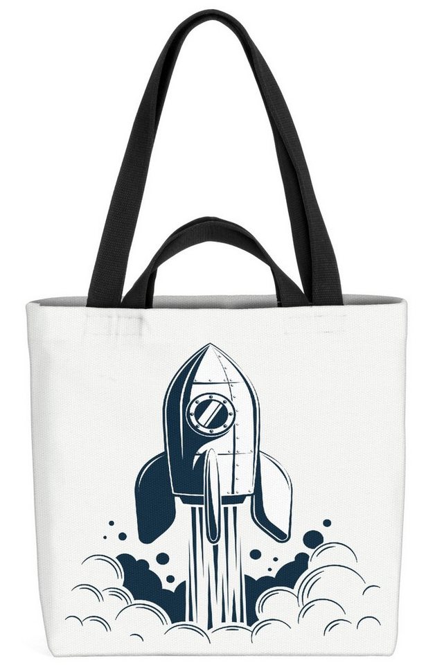 VOID Henkeltasche (1-tlg), Rackete Weltraum Cartoon Rackete Weltraum Cartoon Astronaut Kinder Ki von VOID