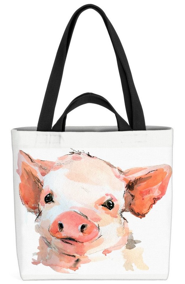 VOID Henkeltasche (1-tlg), Schwein Tiere Kinder Tierbaby Schwein Schweinchen Bauernhof Hängebauc von VOID