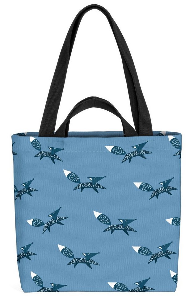 VOID Henkeltasche (1-tlg), Skandinavien Fuchs Füchse Design Tier Waldtier Winter Sommer Wald Kinder von VOID