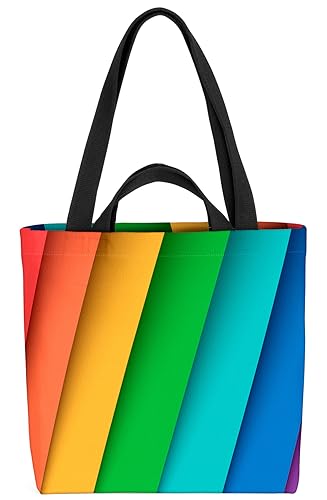 VOID Papier Regenbogen Buntpapier Tasche 33x33x14cm,15l Einkaufs-Beutel Shopper Einkaufs-Tasche Bag von VOID