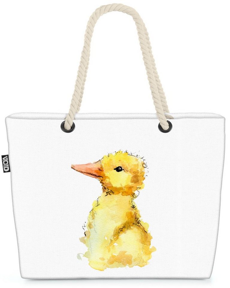 VOID Strandtasche (1-tlg), Ente Tiere Kinder Tierbaby Ente Vogel Küken Eier Ostern Tiere Kinder von VOID