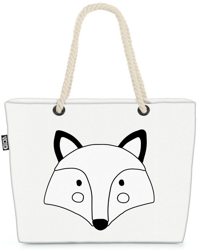 VOID Strandtasche (1-tlg), Fuchs Cartoon Comic Fuchs Cartoon Comic Tier Zoo Wildtier Kinder Kind von VOID