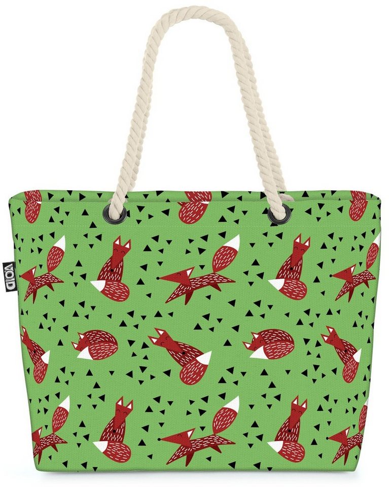 VOID Strandtasche (1-tlg), Fuchs Reineke Tier Beach Bag Wildtier Zoo Wald Kinder Muster Skandinavisch Fell von VOID