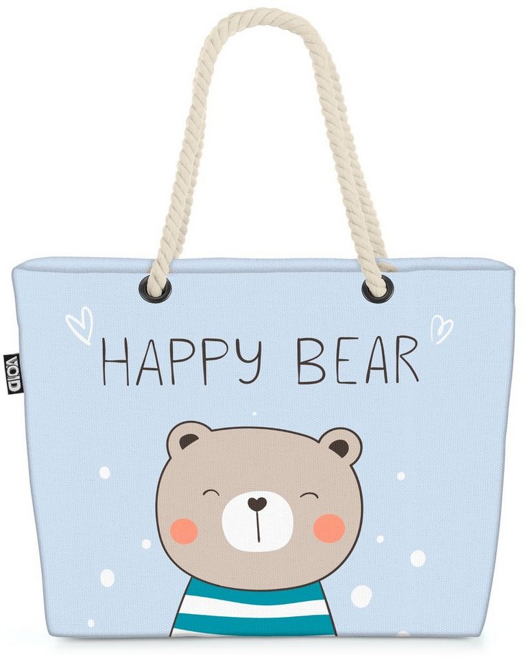 VOID Strandtasche (1-tlg), Happy Bear Bär Kinder Bärchen Happy Birthday Geburtstag Kinderzimmer von VOID