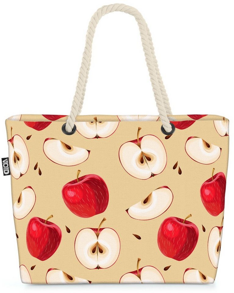 VOID Strandtasche (1-tlg), Rote Äpfel Beach Bag Schneewittchen Zwerge Mädchen Obst Früchte Essen Vitamine von VOID