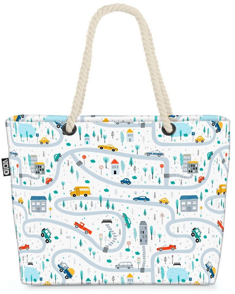 VOID Strandtasche (1-tlg), Straßen Spielzeug Autos Kinder Autos Spielzeug Bilder Kinder Skandina von VOID