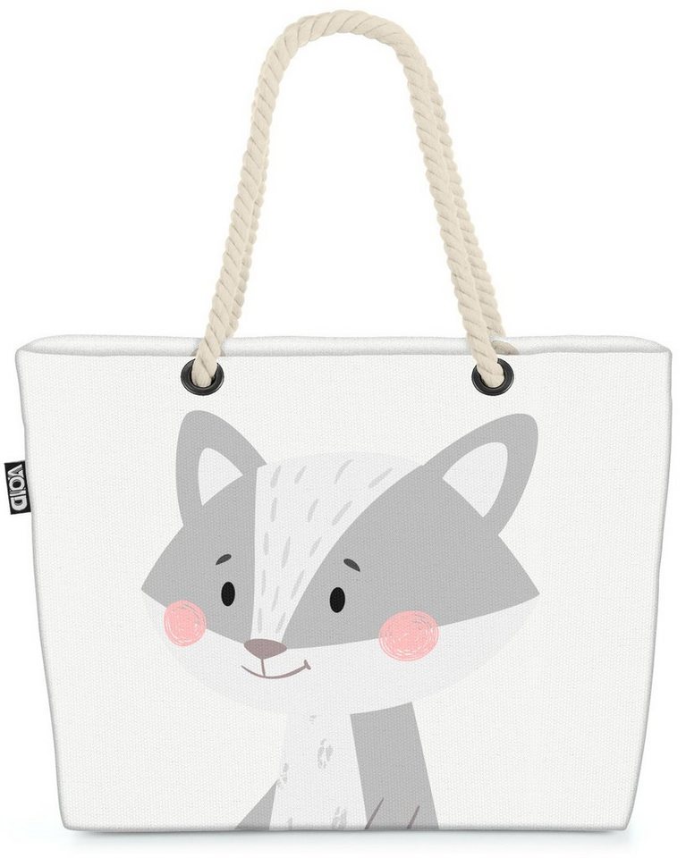 VOID Strandtasche (1-tlg), Waschbär Tierkinder Cartoon Waschbär Tierkinder Cartoon Tiere Kinder von VOID