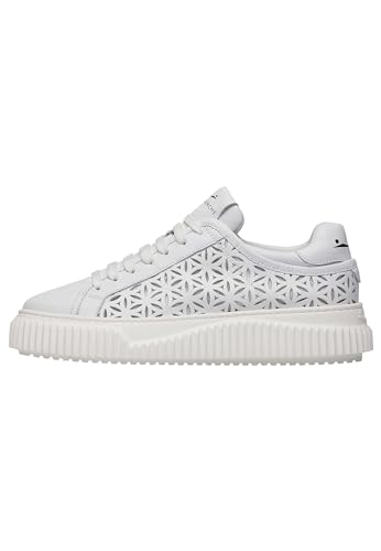 VOILE BLANCHE HERIKA Perforated-Sneakers aus Leder, weiß 39 von VOILE BLANCHE