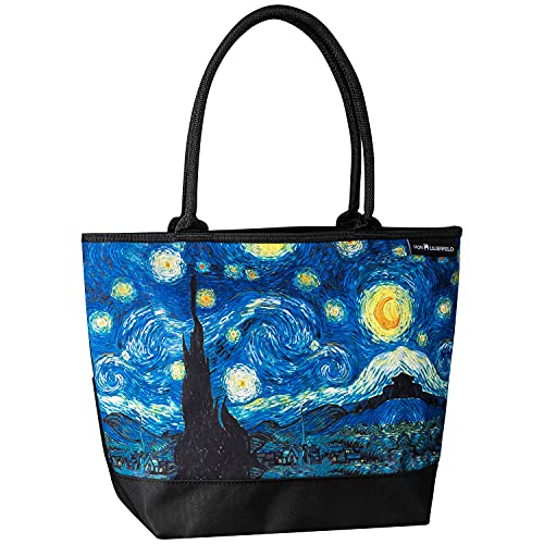 VON LILIENFELD Handtasche Vincent van Gogh Sternennacht Damen Motiv Kunst Shopper Maße cm L42 x H30 x T15 Strandtasche Henkeltasche Büro von VON LILIENFELD