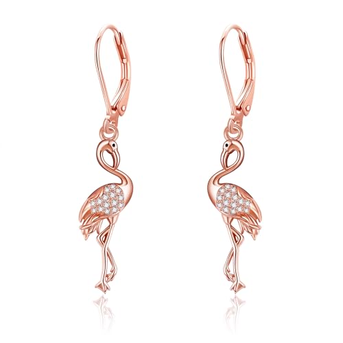 925 Sterling Silber Flamingo Ohrringe, Flamingo French Clasp Ohrringe Geschenk für Mädchen von VONALA