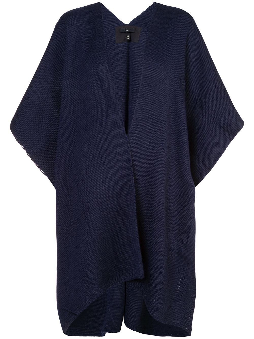 VOZ Alpaka-Poncho mit offenem Design - Blau von VOZ