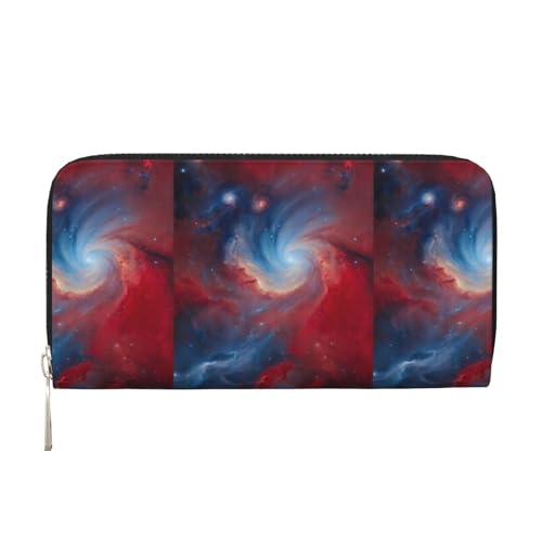 VPPUR Damen-Geldbörse mit Galaxie-Druck, handgefertigt, Rot / Blau, Schwarz, Einheitsgröße, Kunst VPPUR Damen-Geldbörse mit Galaxie-Druck, handgefertigt, Rot / Blau, Schwarz, Einheitsgröße, Kunst von VPPUR