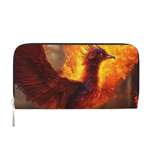 VPPUR Phoenix-Druck, handgearbeitete Damen-Geldbörse für Damen, Clutch, für Reisen, lässig, trendig, Schwarz, Einheitsgröße, Kunst VPPUR Phoenix-Druck, handgearbeitete Damen-Geldbörse für Damen, Clutch, für Reisen, lässig, trendig, Schwarz, Einheitsgröße, Kunst von VPPUR