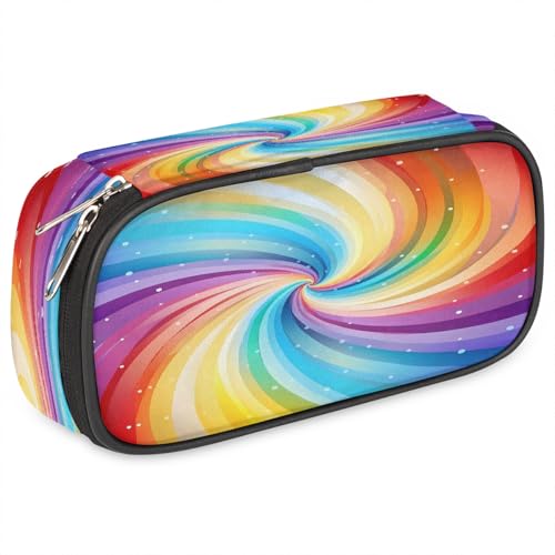 VQUVQV Federmäppchen mit großem Fassungsvermögen, Stiftetasche mit Reißverschluss, Schreibwaren-Organizer, Regenbogenfarbener Wirbel, Taschen-Organizer VQUVQV Federmäppchen mit großem Fassungsvermögen, Stiftetasche mit Reißverschluss, Schreibwaren-Organizer, Regenbogenfarbener Wirbel, Taschen-Organizer von VQUVQV