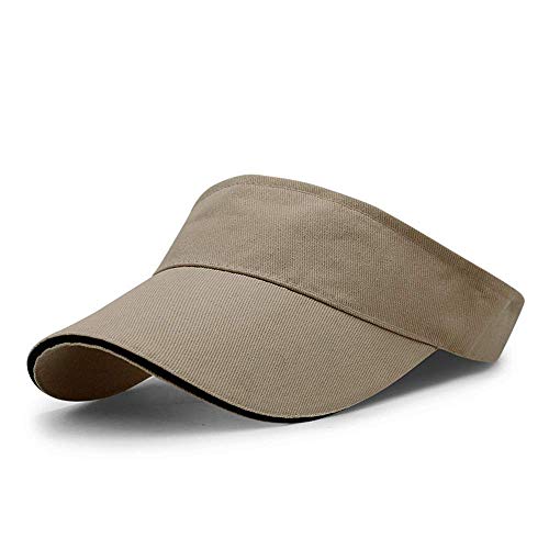 VSUSN Unisex Visor Cap Sonnenhut Einstellbar Sommerhut mit Klettverschluss für Damen und Herren,Khaki von VSUSN