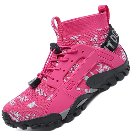 VTASQ Herren Damen Wanderschuhe Anti-Rutsch Wanderstiefel Trekkingschuhe Leicht Atmungsaktiv Outdoorschuhe Männer Sportschuhe Kletterschuhe Trail Running Traillaufschuhe Unisex Rose 40 EU von VTASQ