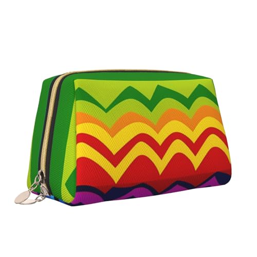 VTCTOASY Gay Pride Make-up-Tasche mit Regenbogen-Muster, tragbar, vielseitig, Kulturbeutel, große Kapazität, Kosmetiktasche für Damen, weiß, Einheitsgröße, weiß, Einheitsgröße von VTCTOASY