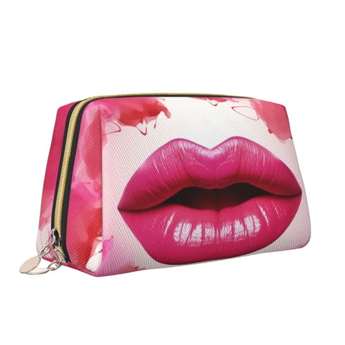 VTCTOASY Kosmetiktasche mit Lippen-Aufdruck, tragbar, vielseitig, Kulturbeutel, große Kapazität, Kosmetiktasche für Damen, weiß, Einheitsgröße, weiß, Einheitsgröße von VTCTOASY