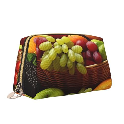 VTCTOASY Kosmetiktasche mit frischem Gemüse, Obst, tragbar, vielseitig, Kulturbeutel, große Kapazität, Kosmetiktasche für Damen, weiß, Einheitsgröße, weiß, Einheitsgröße von VTCTOASY