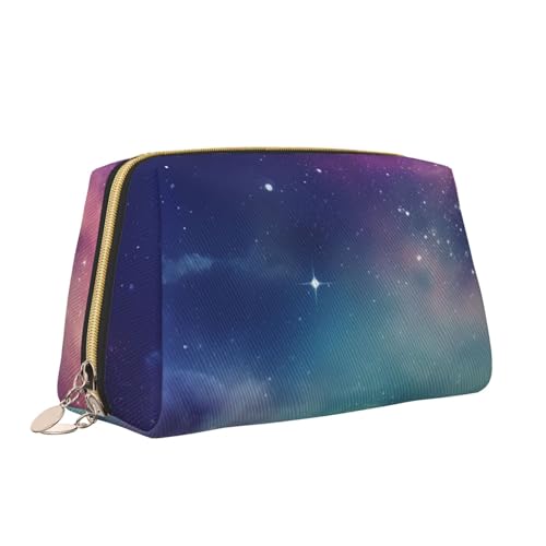 VTCTOASY Universum mit Sternen Print Make-up-Tasche, tragbar, vielseitig, Kulturbeutel, große Kapazität, Kosmetiktasche für Damen, weiß, Einheitsgröße, weiß, Einheitsgröße von VTCTOASY