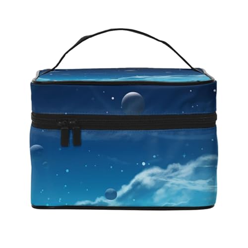 VTCTOASY Wonderland Make-up-Tasche für Damen, tragbar, Kulturbeutel, große Kapazität, Reise-Kosmetiktasche für Outdoor-Reisen, Schwarz, Einheitsgröße, Schwarz , Einheitsgröße von VTCTOASY