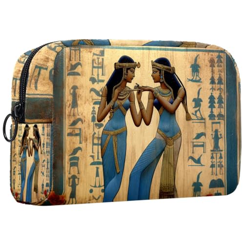 Make up Taschen für Damen,Kulturbeutel für Herren,Altägyptische Retro Nation,Reise Kosmetiktasche von VTGHDEEQ