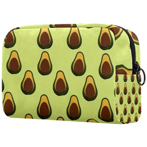 Make up Taschen für Damen,Kulturbeutel für Herren,Avocado grüner Hintergrund,Reise Kosmetiktasche von VTGHDEEQ