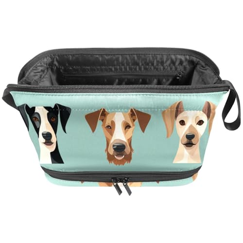 Make up Taschen für Damen,Kulturbeutel für Herren,Tierhundegesicht Cartoon,Reise Kosmetiktasche von VTGHDEEQ