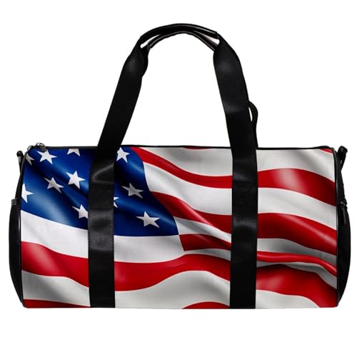 Reisetasche,Herren Sporttasche,Damen Sporttasche,Amerikanische Flagge,Sporttasche von VTGHDEEQ