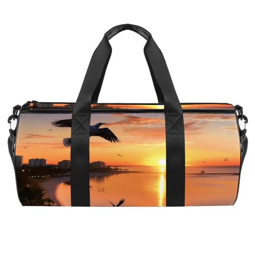 Reisetasche,Herren Sporttasche,Damen Sporttasche,Strand Sonnenuntergang Landschaft,Sporttasche von VTGHDEEQ