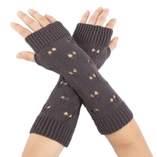 VUCDXOP Winter Gestrickte Handschuhe für Damen, Fingerlose Armstulpen Feinstrick lang Handwärmer Stulpen, Warm Strick Handschuhe Pluswärmer Handstulpen Armwärmer Stulpen für Damen (AX-Dunkelgrau) VUCDXOP Winter Gestrickte Handschuhe für Damen, Fingerlose Armstulpen Feinstrick lang Handwärmer Stulpen, Warm Strick Handschuhe Pluswärmer Handstulpen Armwärmer Stulpen für Damen (AX-Dunkelgrau) von VUCDXOP