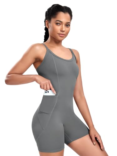 VUTRU Jumpsuit Damen Mit Taschen Sommer Kurz Eng Ärmellose Yoga Romper Sommer Outfits Damen Overall Sportanzug für Yoga Fitness Workout VUTRU Jumpsuit Damen Mit Taschen Sommer Kurz Eng Ärmellose Yoga Romper Sommer Outfits Damen Overall Sportanzug für Yoga Fitness Workout von VUTRU