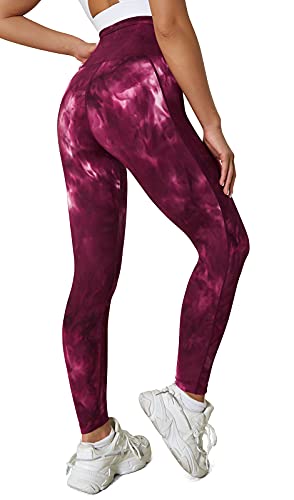 VUTRU Sport Leggings Damen 7/8 Yogahose Sportleggins für Damen High Waist Sporthose mit Taschen Rose XS von VUTRU