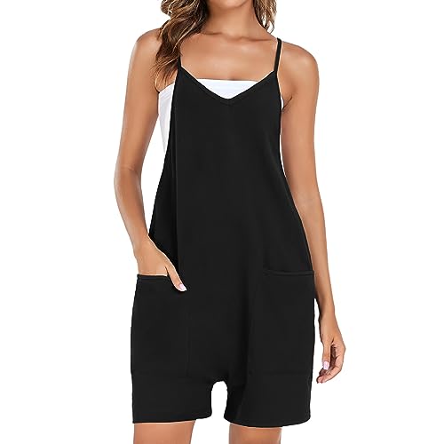 VUTRU Stylische Loose Fit Overalls - Trendige Damen Sommer Jumpsuits mit Spaghetti Strap, Pockets und vielseitigem, praktischem Design Schwarz XXL VUTRU Stylische Loose Fit Overalls - Trendige Damen Sommer Jumpsuits mit Spaghetti Strap, Pockets und vielseitigem, praktischem Design Schwarz XXL von VUTRU