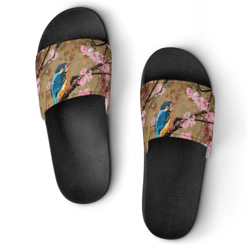 Damen Schlappen Antike Blumen Badeschuhe rutschfest Badeschlappen Hausschuhe Slides Sandalen Slippers von VYJLOO