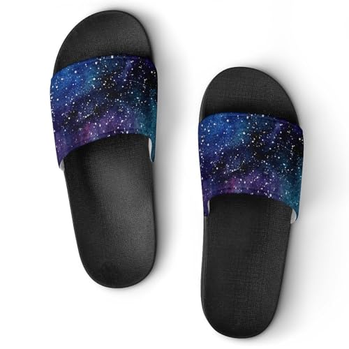 Damen Schlappen Galaxie, Nebel Badeschuhe rutschfest Badeschlappen Hausschuhe Slides Sandalen Slippers von VYJLOO