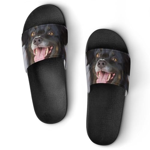 Damen Schlappen Niedlicher Hund Badeschuhe rutschfest Badeschlappen Hausschuhe Slides Sandalen Slippers von VYJLOO